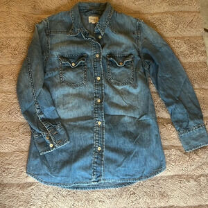 Wilfred Free denim button down shirt